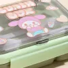 Green cartoon children's lunch box, portable and eco-friendly PP material with lid Application Scenario